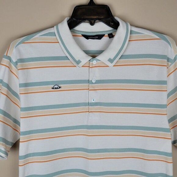 Radmor Baty Stripe Pima Cotton Short Sleeve Polo Pimaformance Multicolor Size XL - Picture 3 of 12